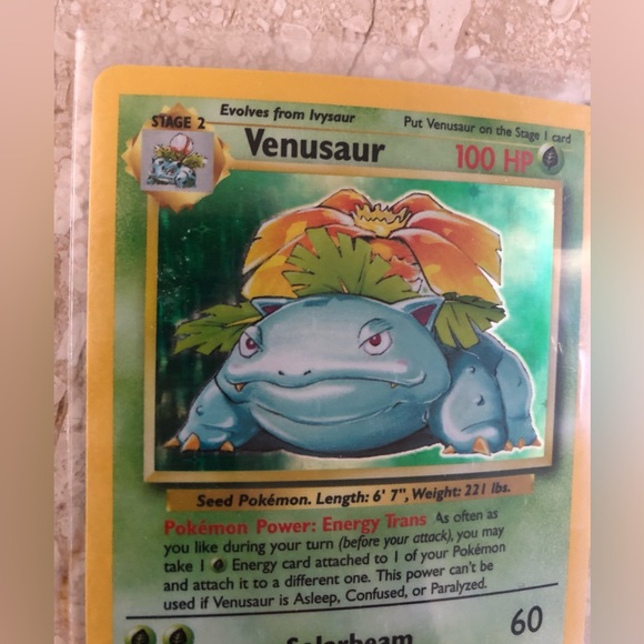1990’s vintage holo base set Venasaur Pokémon card 15/102 - Picture 2 of 9